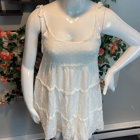 Cupshe Boho Swiss Dot Frill Trim Spaghetti Strap Cami Dress Size M - Picture 6 of 12
